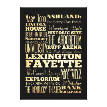 Attractions & Famous Places of Lexington Fayette Stretched Canvas Print