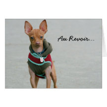 Au Revoir chihuahua greeting card