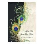 Audrey Jeanne Peacock Feather Black Damask Invite