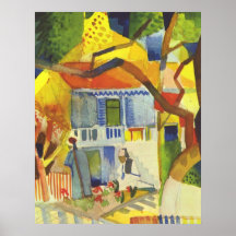 August Macke - Inner Court of Country House 1914 Poster