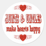 Aunt & Uncle Hearts Round Sticker