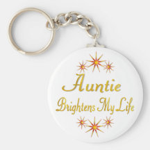 Auntie Brightens My Life Keychain