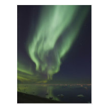 Aurora Borealis reflected in Arctic Ocean Post Card
