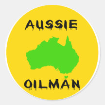 Aussie Oilman Round Sticker
