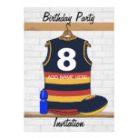 Aussie Rules Jersey Birthday party invitations