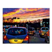 Austin Car Sunset, Austin, TX Post Card
