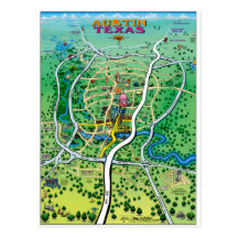Austin Map Postcards