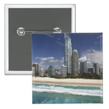 Australia, Queensland, Gold Coast, Surfers Pinback Buttons