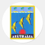 Australia ~ Vintage Travel Round Sticker