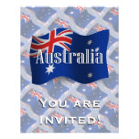 Australia Waving Flag Personalized Invitation