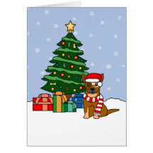 Australian Cattle Dog and Christmas Tree Cards