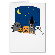 Australian Cattle Dog Halloween Greeting Card