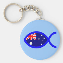 Australian Chirstian Fish Symbol Flag Key Chain