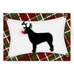 Australian Shepherd Reindeer Christmas Card
