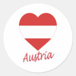 Austria (civil) Flag Heart Stickers