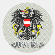 Austria Coat of Arms Round Stickers