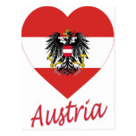 Austria Flag Heart Post Cards