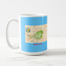 Austria flag & map mug