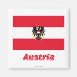 Austria Flag with Name Magnet