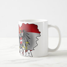 Austria Map Coffee Mugs