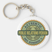Authentic Public Relations Person Keychains