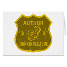 Author Drinking League Greeting Cards