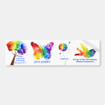 Autism Awareness Support Rainbow Puzzle Designs Bumper Sticker