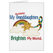 Autism BRIGHTEN MY WORLD 1 Granddaughters Card