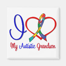 Autism I Love My Autistic Grandson Fridge Magnet