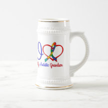 Autism I Love My Autistic Grandson Mugs