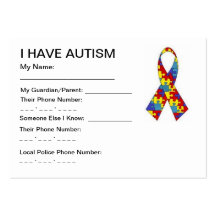 Autism ID cards Business Cards