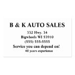 Auto sales business card