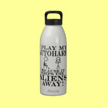 Autoharp Keeps Aliens Away water bottles