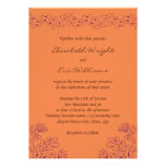 Autumn bloom and oak leaves terracotta wedding personalized invitation