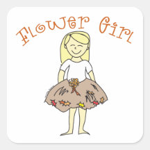 Autumn Flower Girl Square Sticker