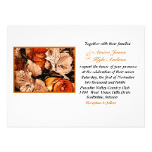 autumn flowers wedding invatation personalised announcement