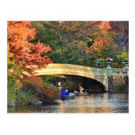 Autumn in Central Park: Boaters by Bow Bridge  #01 Post Cards