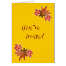 Autumn Leaves, You're Invited Card