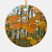 Autumn Maple Foliage Christmas Ornaments