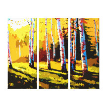 Autumn Shade Triptych Canvas Print
