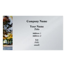 Autumn Street With Yellow House - Platinum Business Card Templates