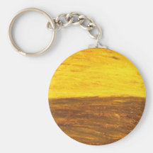 Autumn Sunset over Harvest Field (minimalism) Key Chain