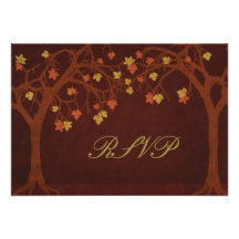 Autumn Trees RSVP Response Card Custom Invitations