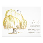Autumn Willow Tree Wedding Reception Card Custom Announcements