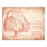 Autumn Willow Tree Wedding Reception Card Custom Invitation