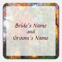 Autumn Woods Save the Date Square Sticker