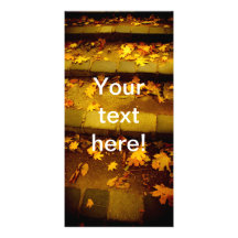 Autumn yellow leaves photo card