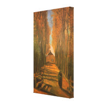 Avenue of Poplars in Autumn by Vincent van Gogh Gallery Wrap Canvas