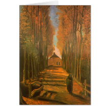Avenue of Poplars in Autumn by Vincent van Gogh Card