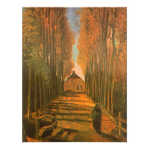 Avenue of Poplars in Autumn by Vincent van Gogh Personalised Invites